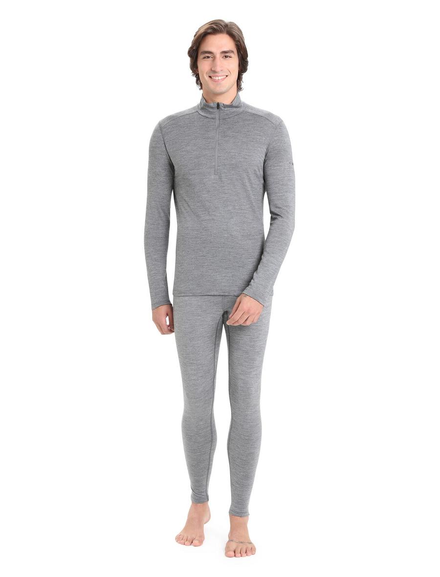 Base Layers Icebreaker Merino 200 Oasis Long Sleeve Half Zip Thermal Top Męskie Szare | PL 1587GSOL